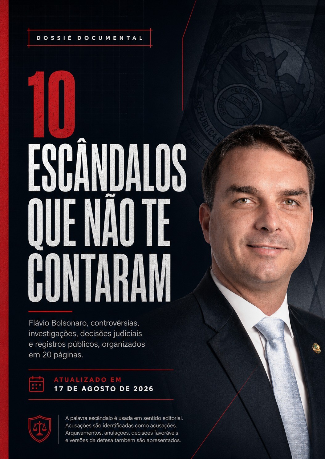 10 escândalos que não te contaram, Flávio Bolsonaro, versão ampliada, 20 páginas